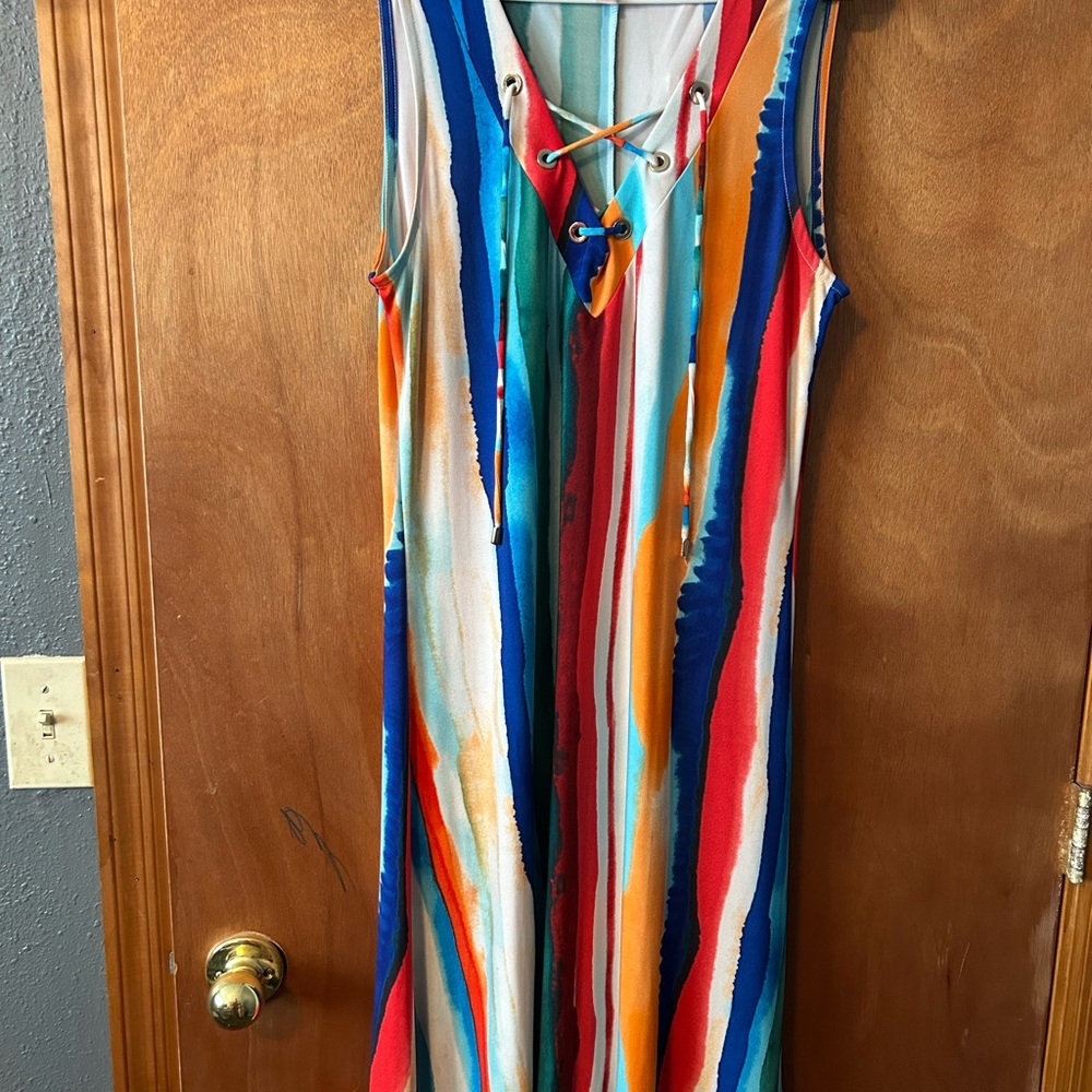 Philosophy Multicolor Striped Midi Dress